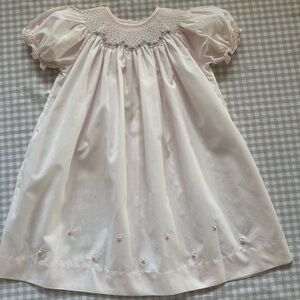 Charming Pink Smocked Kids Dress